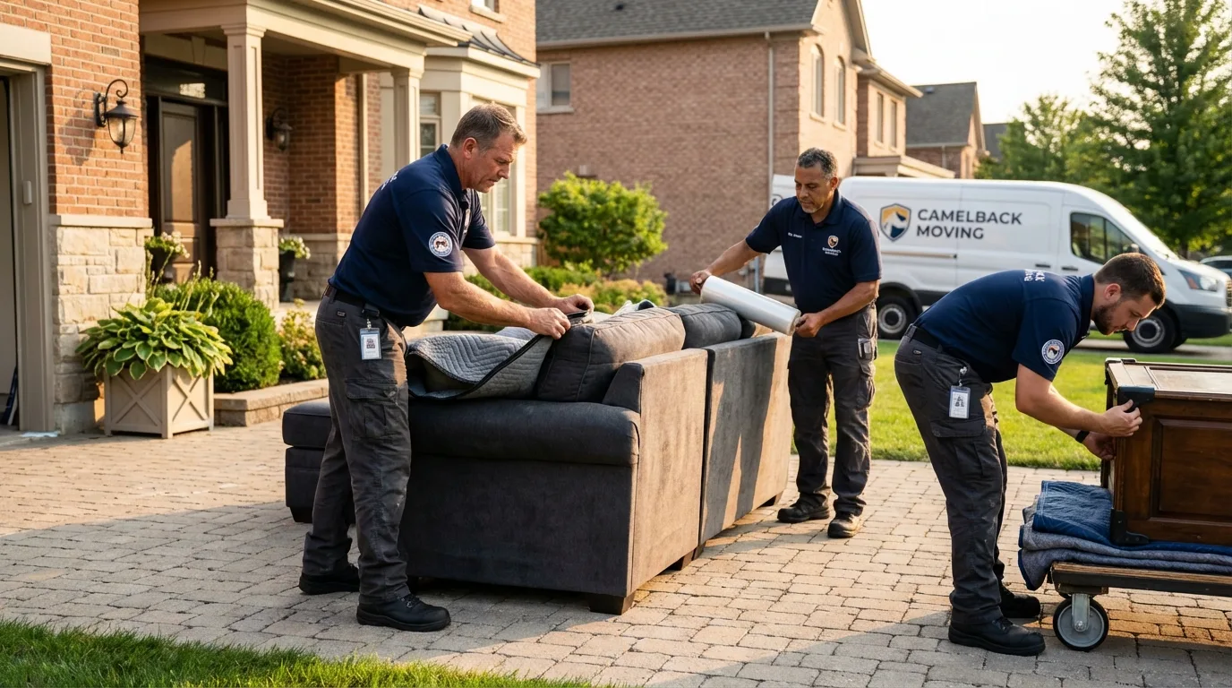Large estate moving crew wrapping furniture in Hampton, SC